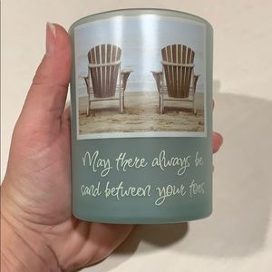Beach Quote Nautical Teal Candle Holder